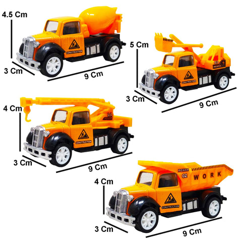 Die Cast Small Construction Trucks Set of 4