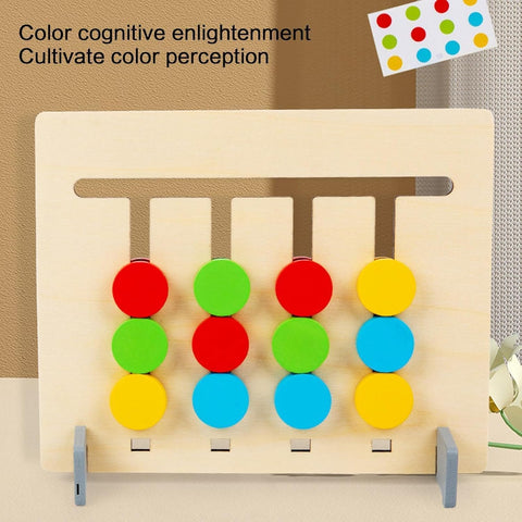 Montessori Learning Toys Slide Puzzle Color&Animal Matching Brain Teasers Logic Game