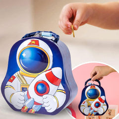 3D Astronaut Theme Piggy Bank in Metal