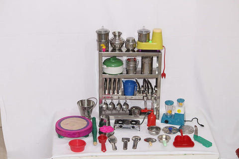 Miniature Stainless Steel Kitchen Set 41 pcs