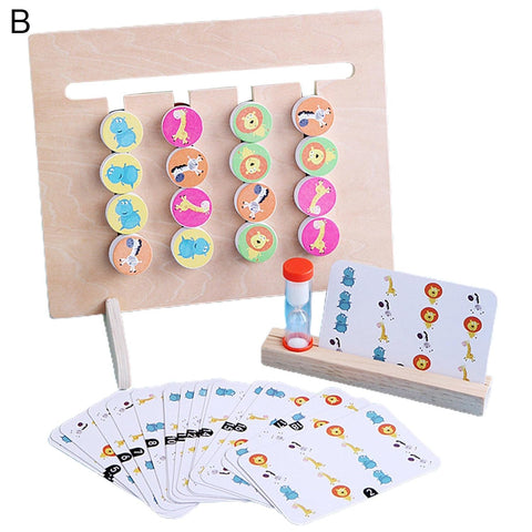 Montessori Learning Toys Slide Puzzle Color&Animal Matching Brain Teasers Logic Game