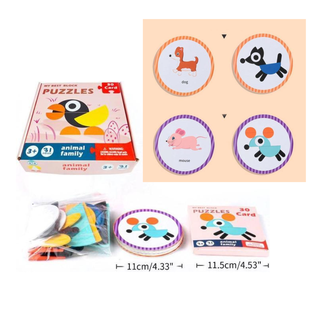 Animal Family Puzzle (30 CARDS)