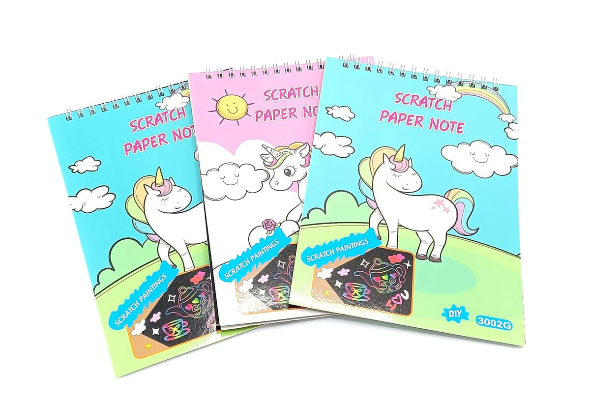 Unicorn 8 Sheets Scratch Book For Kids Drawing Sketching .Painting Pack Of 1