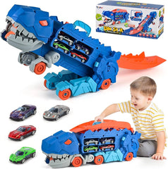 2-in-1 Dinosaur Transport Truck Toy