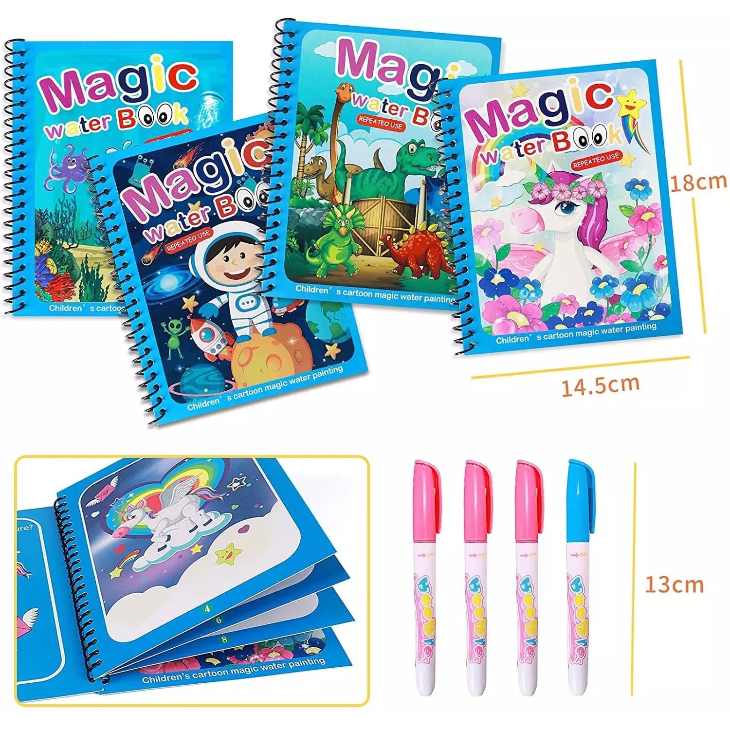 Reusable Magic Water Coloring Painting Book for Kids