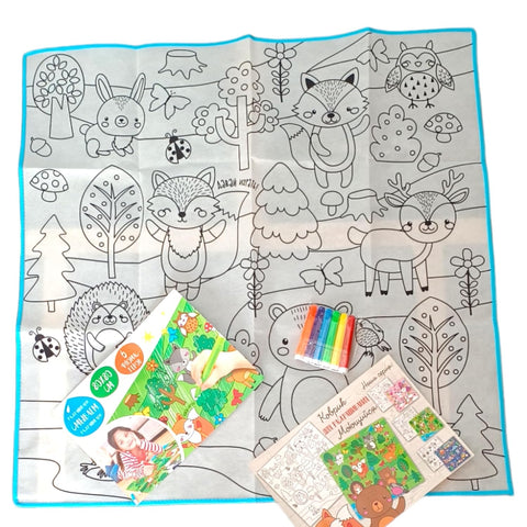 Zoo reusable washable coloring mat for your kids 80 x 80cm