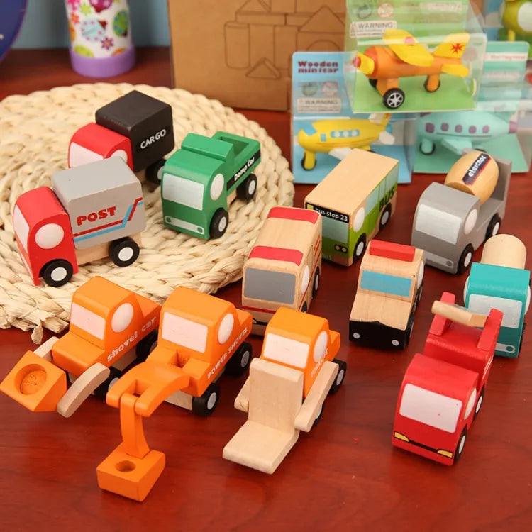 Multi-pattern Creative Toys Mini Wooden Car