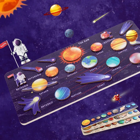 Toddler Solar System Wooden Puzzle for Kids