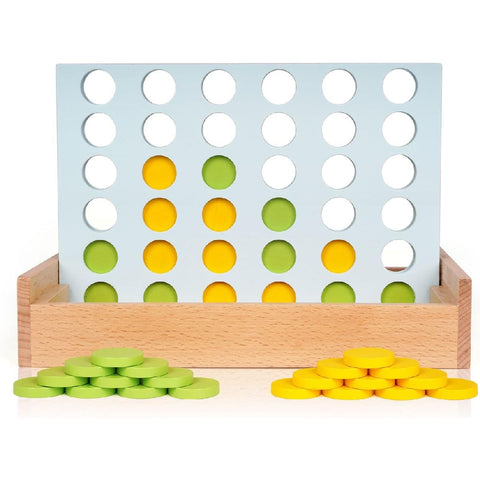 Wooden 4 in a Row Game -Connect The 4 Discs of Same Colour in a Row