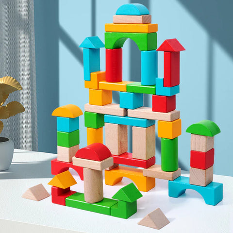 Wooden Building Blocks-50pcs