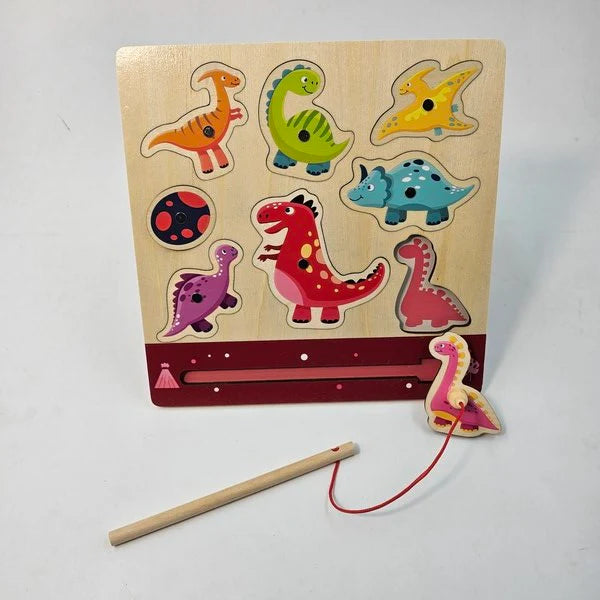 Wooden 2 in 1 board fishing and games