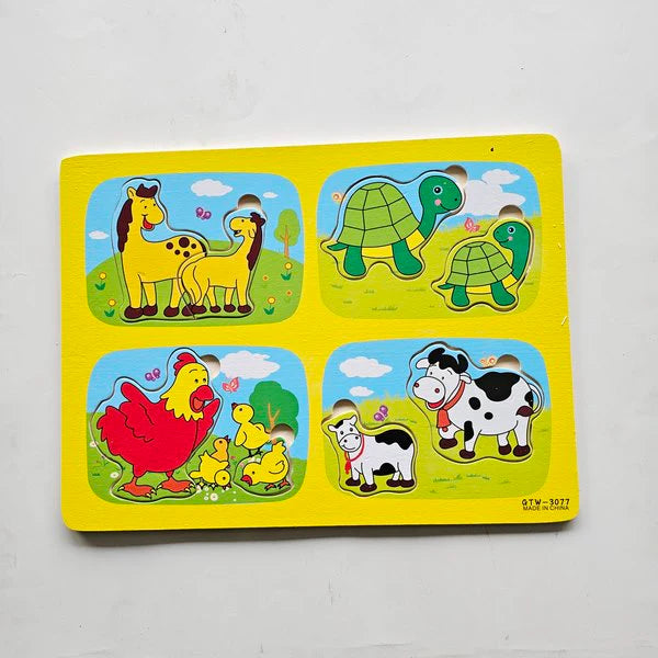 Wooden Family Animal Matching Puzzle