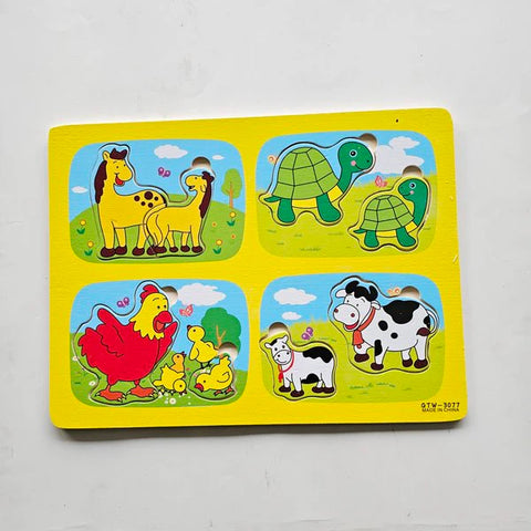 Wooden Family Animal Matching Puzzle