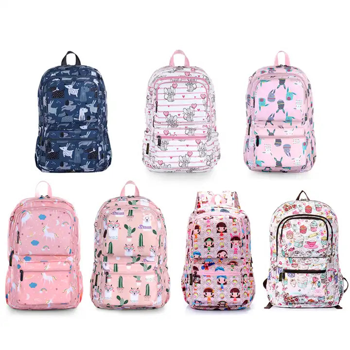 Sublimation digital printing custom young used school book bag backpack children cartoon character kids school bags