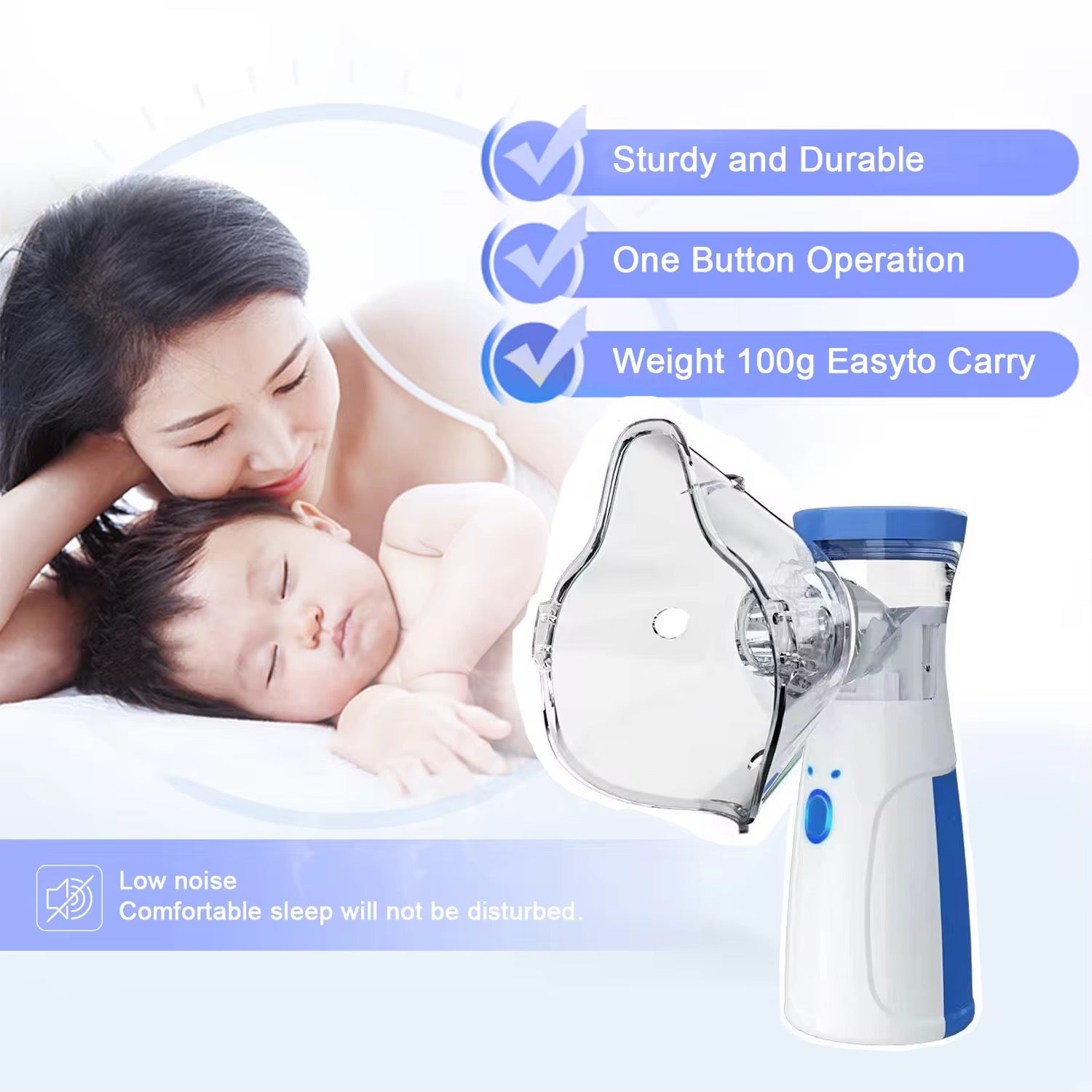 Portable Nebulizer Machine for Adults and Kids Travel and Household Use, Handheld Mesh nebulizer for Breathing Problems