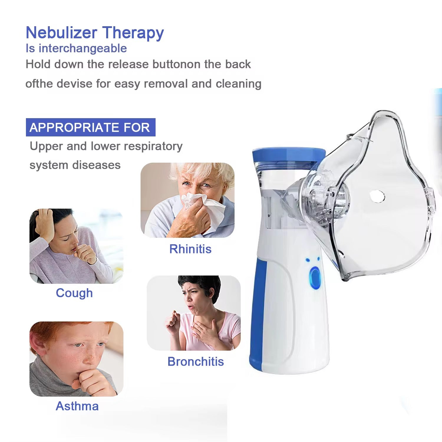 Portable Nebulizer Machine for Adults and Kids Travel and Household Use, Handheld Mesh nebulizer for Breathing Problems