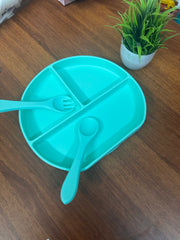 Silicone Suction Plate with 2 Spoons
