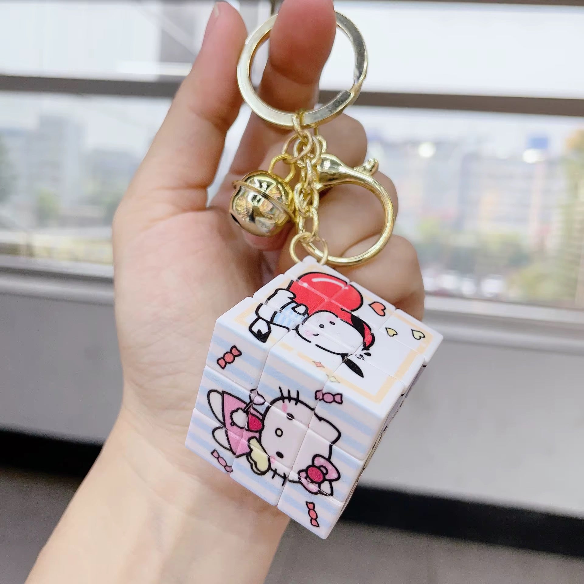 Cartoon Theme Rubic Cube Keychain