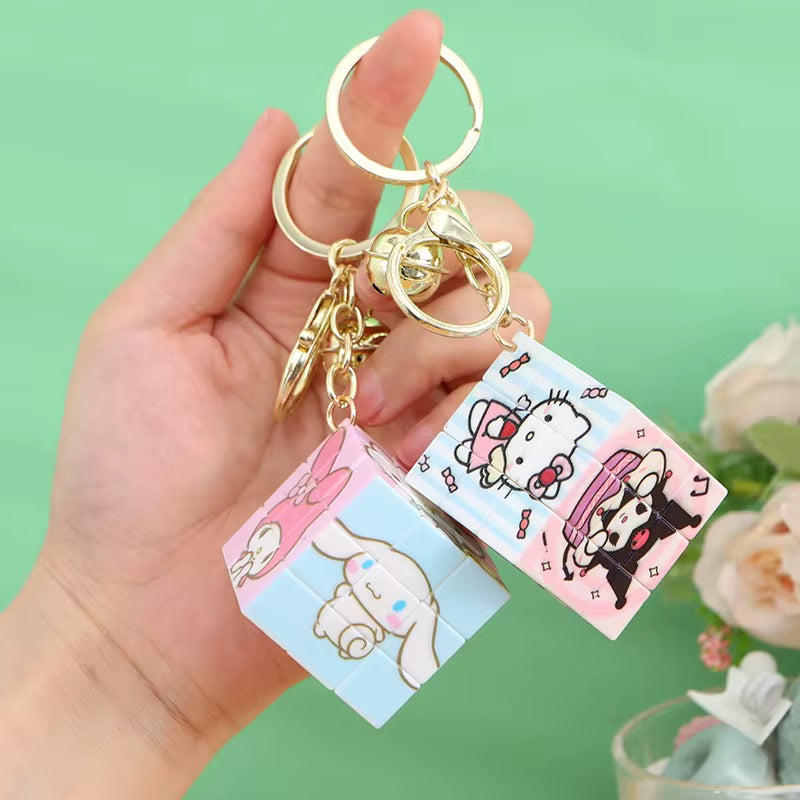 Cartoon Theme Rubic Cube Keychain