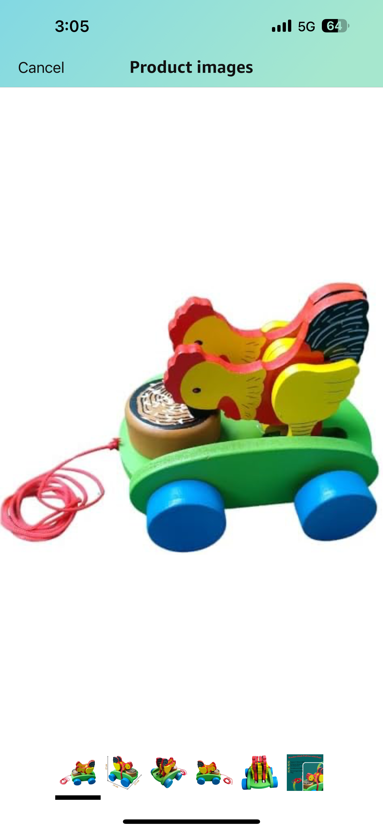 Pull Along Cock Toy