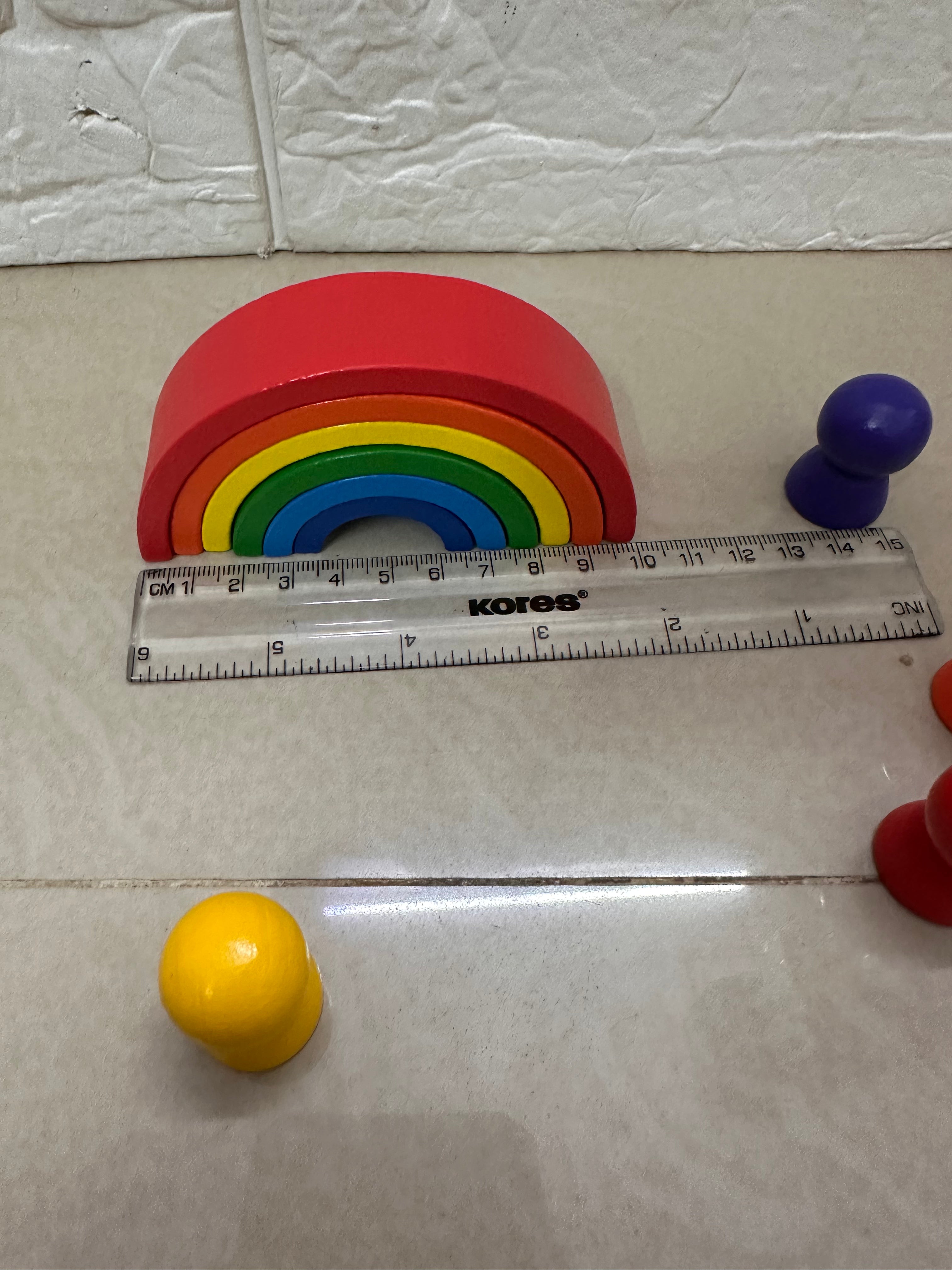 Mini Rainbow Stacker with Pegs