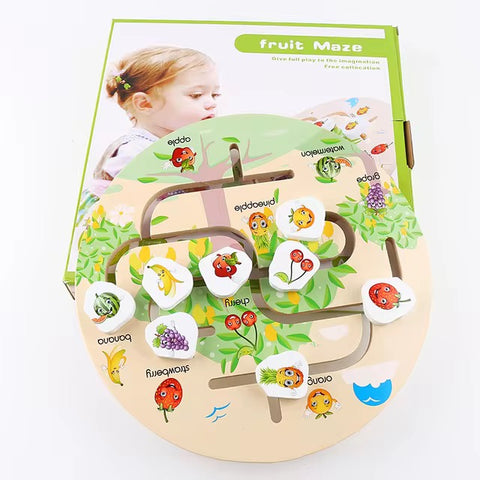 Animal Maze Kids Early Education Educational Wooden Toys Cartoon Animal Maze Creative Round Maze Toy (Animal Maze).