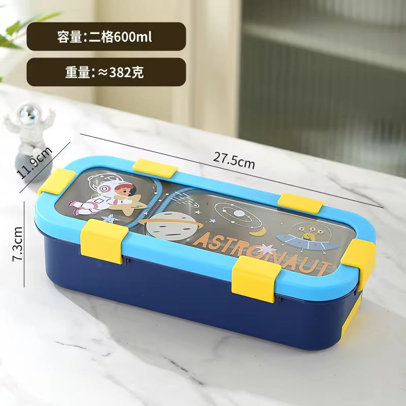 2 Partition Bento Box 600 mL🚀🦄🦖
