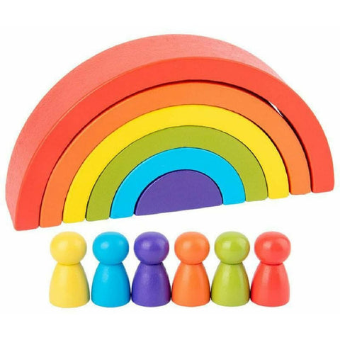 Rainbow stacker with dolls