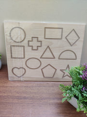 Wooden Tracing Board Pattern and Shape for Kids Handwriting Counting and Learning Slates for Kids Writing Tools Reversible Set