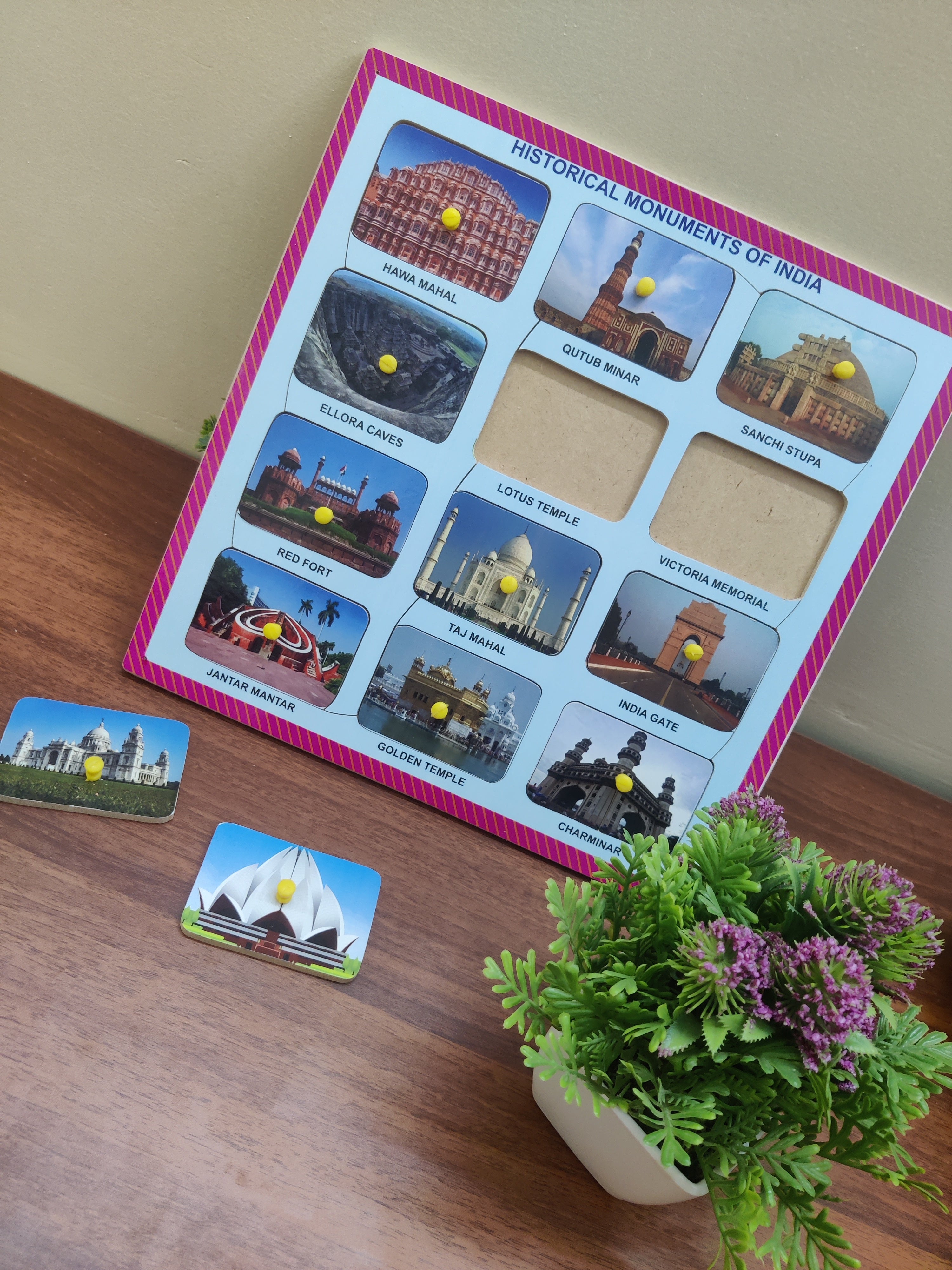 Historical Monuments of India Indentification Educational and Learning Puzzle Board Toy for Kids
