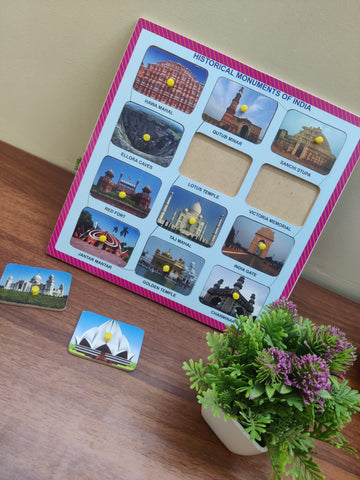 Historical Monuments of India Indentification Educational and Learning Puzzle Board Toy for Kids