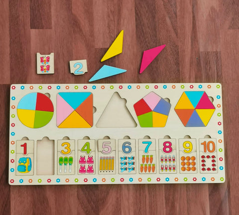 Wooden puzzle sorting board