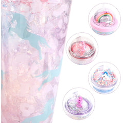 Plastic Sipper Tumbler Bottle with Light and Straw for Kids, Vacuum Flask/Water Bottle