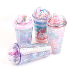 Plastic Sipper Tumbler Bottle with Light and Straw for Kids, Vacuum Flask/Water Bottle
