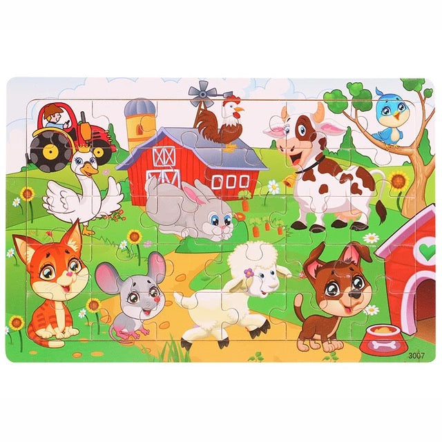 Wooden 30 piece puzzle board