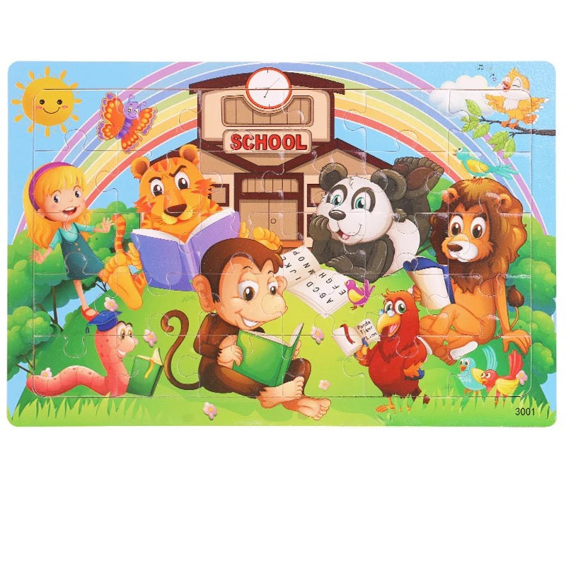 Wooden 30 piece puzzle board