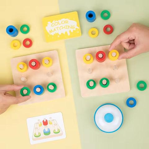 Color Matching Toy|Wooden Ring Sorter