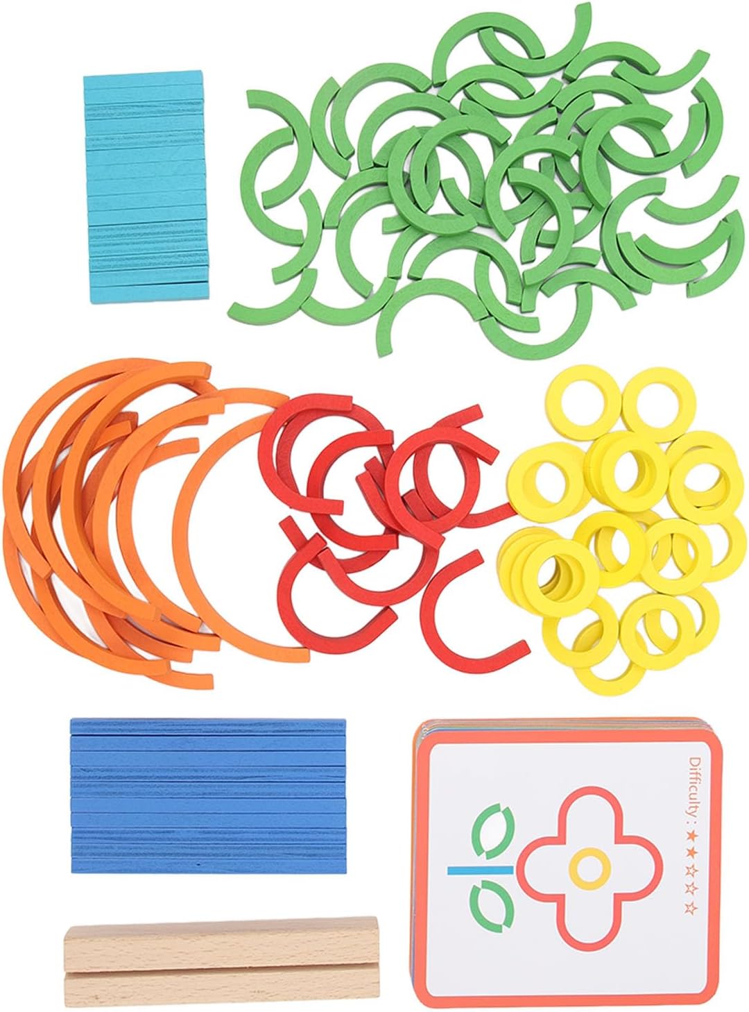 Montessori Wooden Creative Sticks and Rings Puzzle | Geo Sticks
