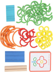 Montessori Wooden Creative Sticks and Rings Puzzle | Geo Sticks