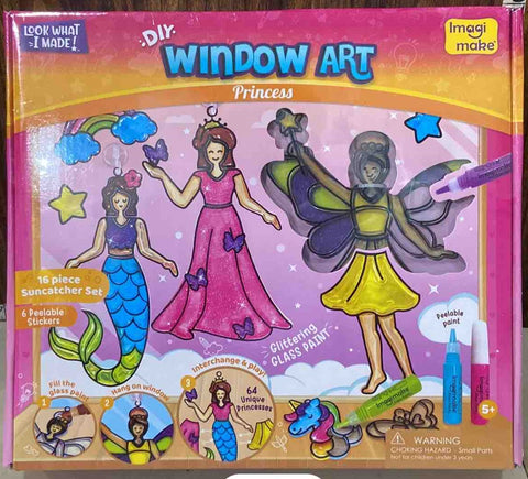 Window Art 16 Pieces Glass Painting Set | Princess, Mermaid, Unicorn, Art Rocket |Each