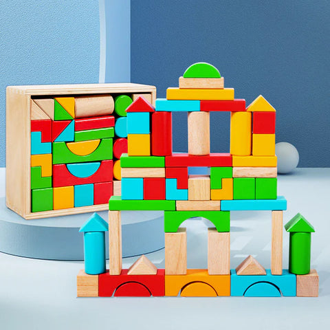 Wooden Building Blocks-50pcs