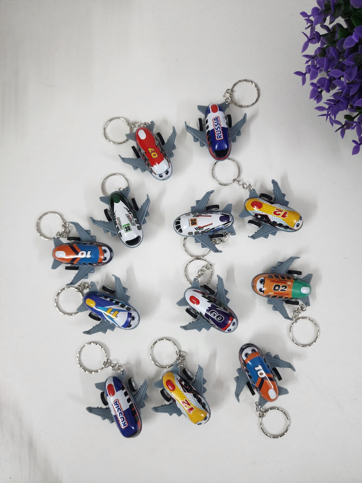 Pull back Airplane key chain