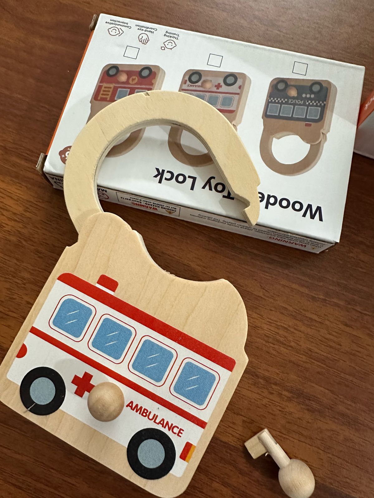 Wooden Toy Lock and Key