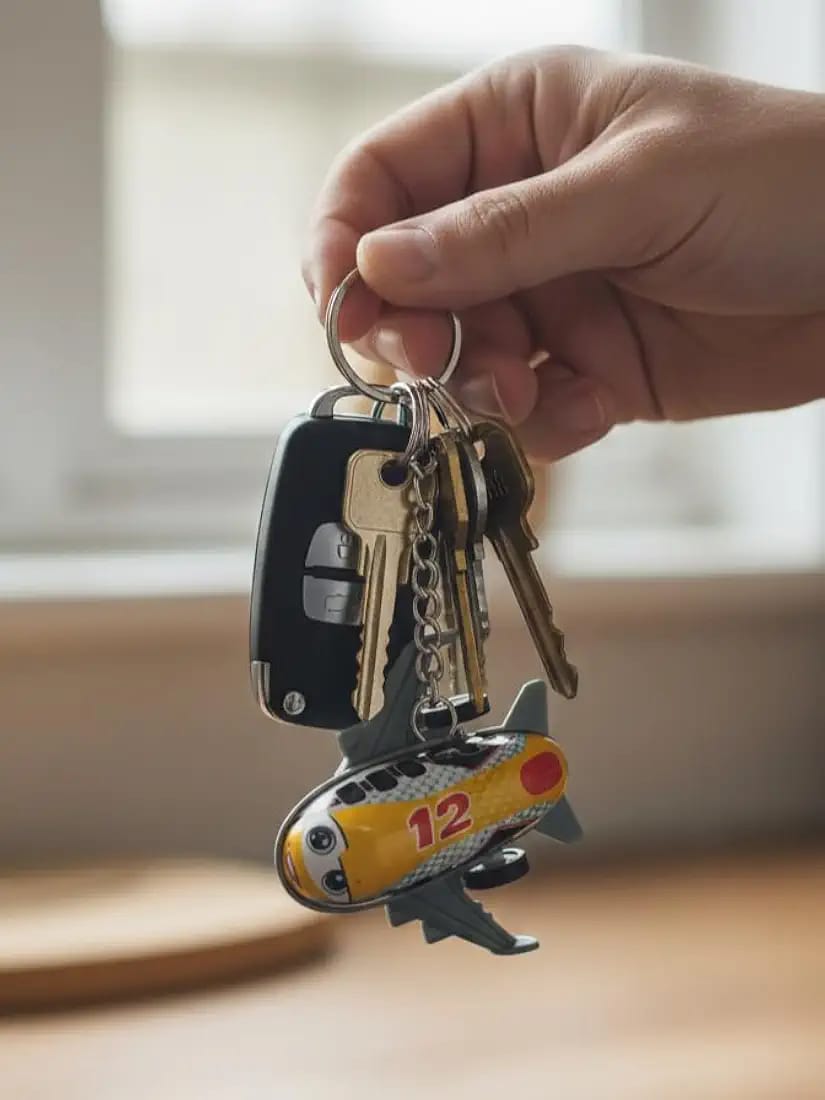 Pull back Airplane key chain