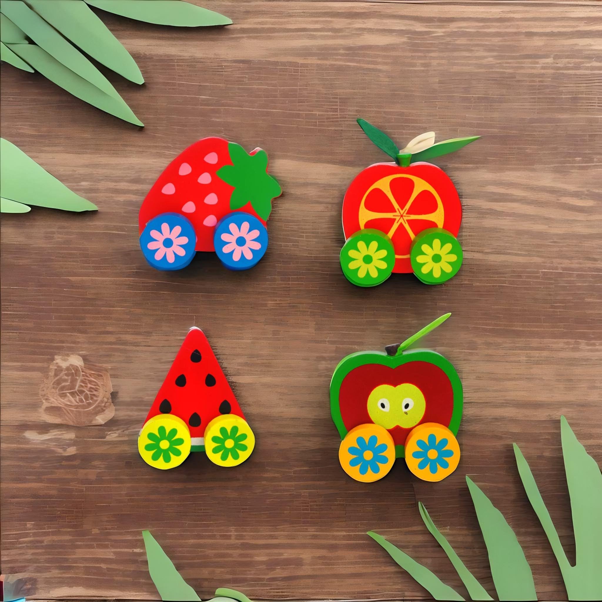 Wooden Fruit Vehicles🍏