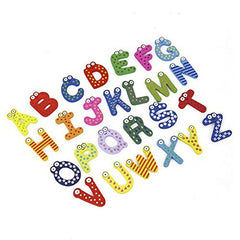 Wooden A-Z Alphabet Letters Fridge Magnets Magnetic Stickers (Set of 26)
