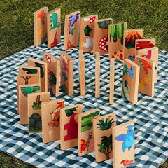 Wooden Dinosaur Dominoes Memory Chess