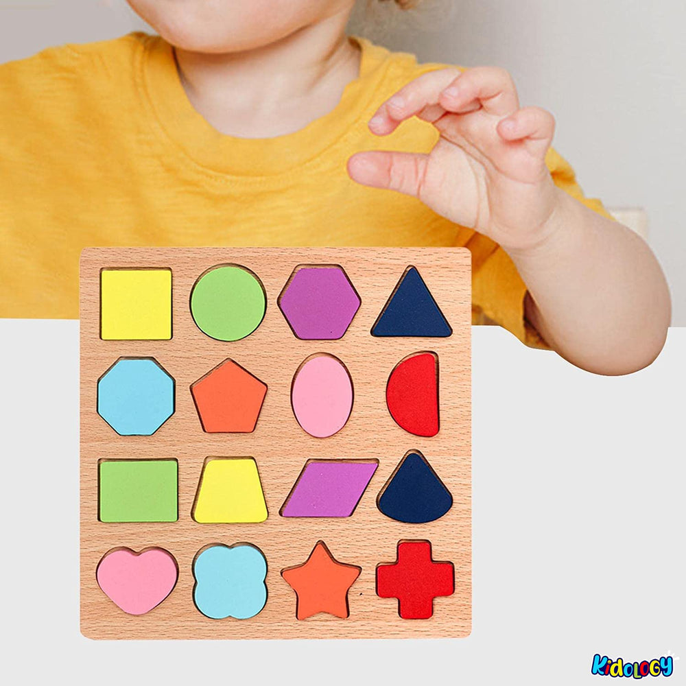 Wooden Geometric Shape Puzzles For Kids