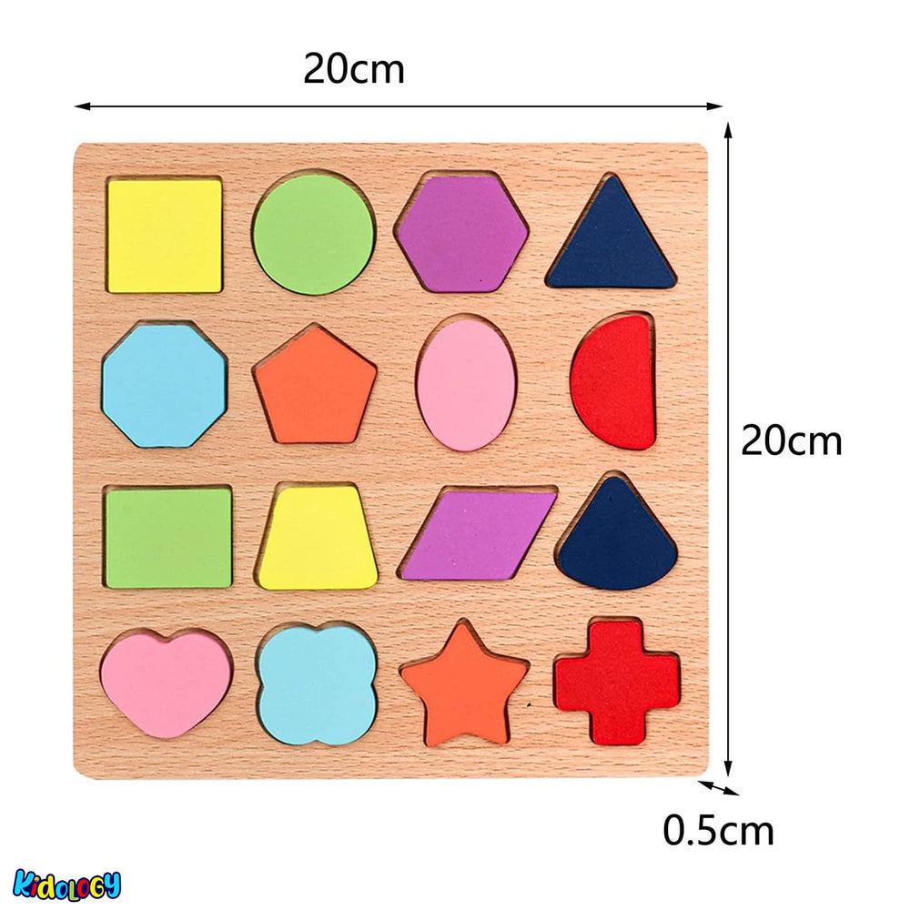 Wooden Geometric Shape Puzzles For Kids