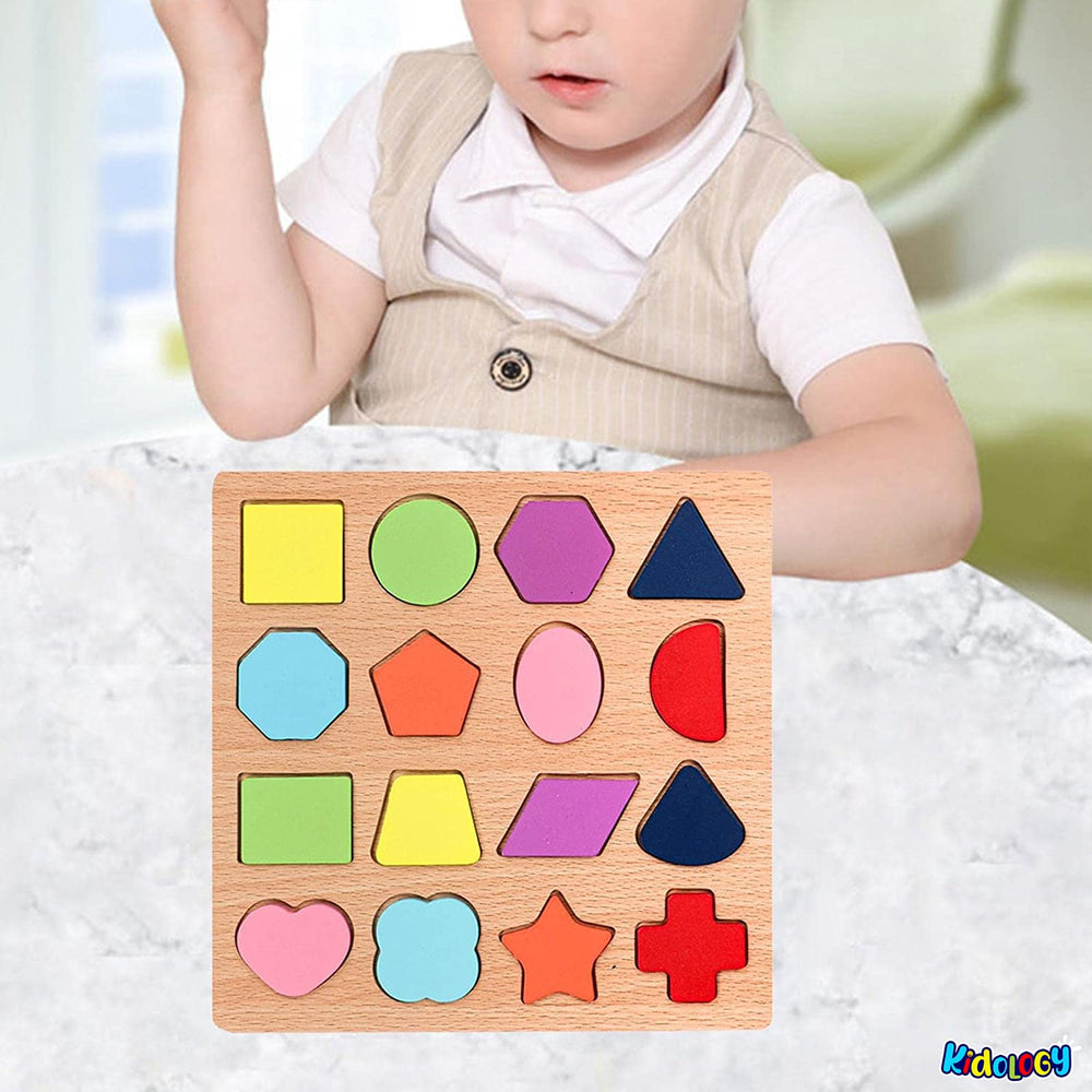 Wooden Geometric Shape Puzzles For Kids